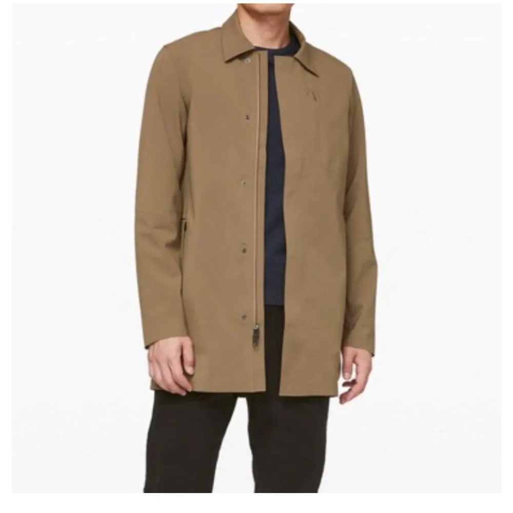 LULULEMON THE DRIVER COAT BEIGE DOUBLE ZIP SNAP